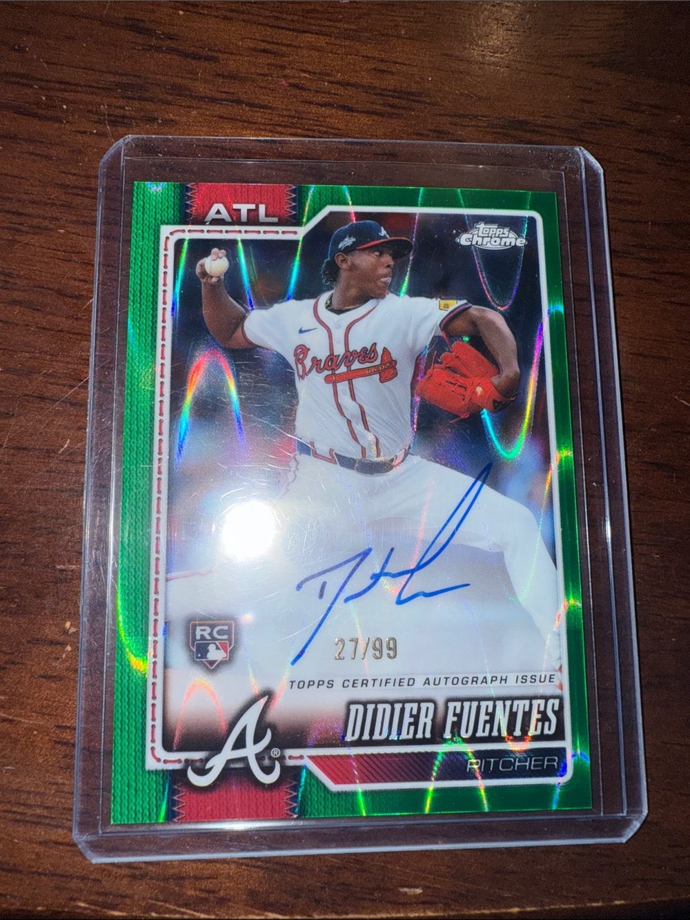 Didier Fuentes Atlanta Braves Autograph rookie  Card - Green /99 Topps chrome